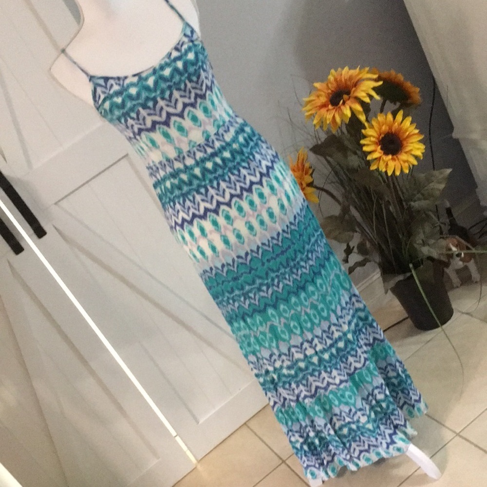 Mossimo Maxi dress green blue pink white